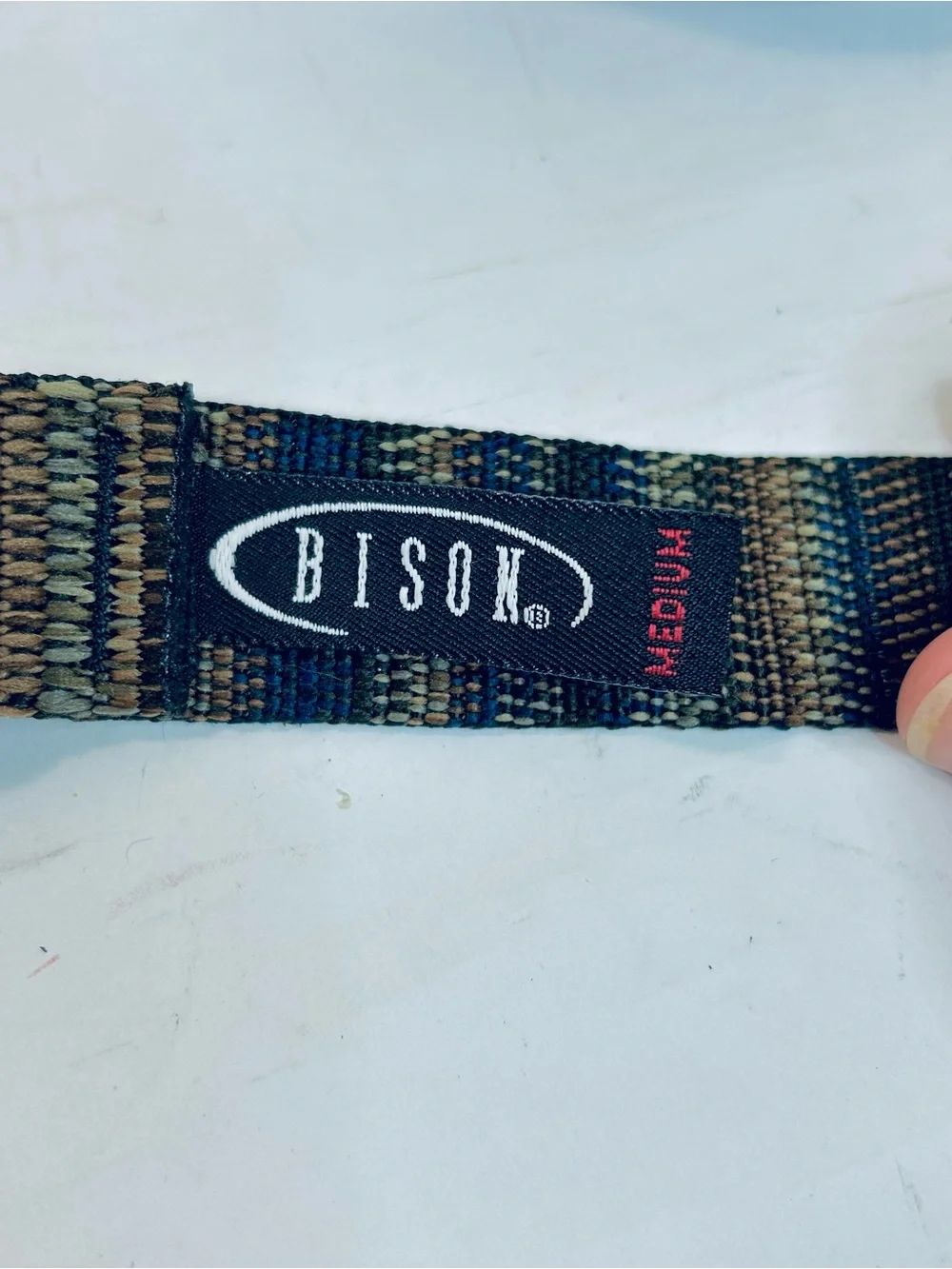 Bison Designs T-Lock Belt, Brown and Blue, size Medium